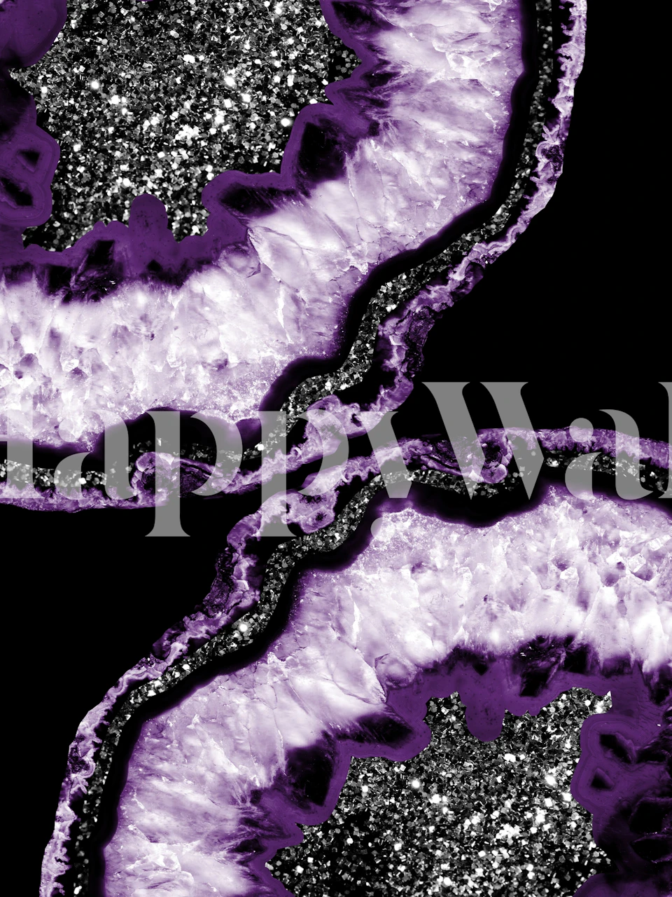 Yin Yang Agate Glitter Tapete in einem Zimmer