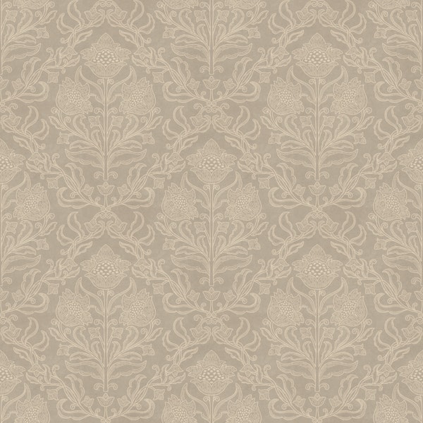 Classic Botanical Damask Beige