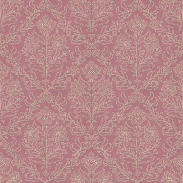 Dusty Pink Botanical Damask