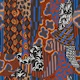 Mixed Motif Drapery Rust Brown Cobalt