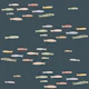 Colorful Striped Sardines on Navy Blue Linen