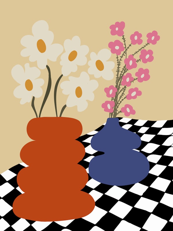 Two blooming Pottery