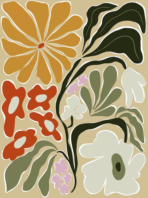 Mid-Century Floral Fantasy