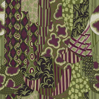 Mixed Motif Drapery Burgundy Red Olive Green wallpaper