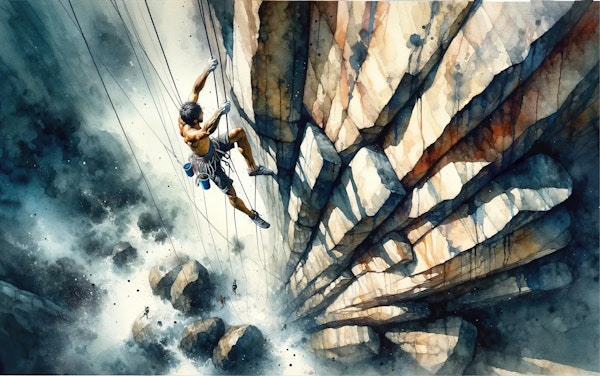 Watercolor Rock Climber