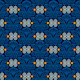 Elegant Retro Damask Blossom Scrolls Blue