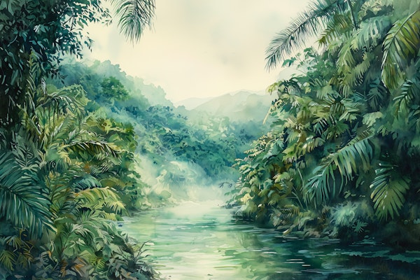 Misty Tropical River