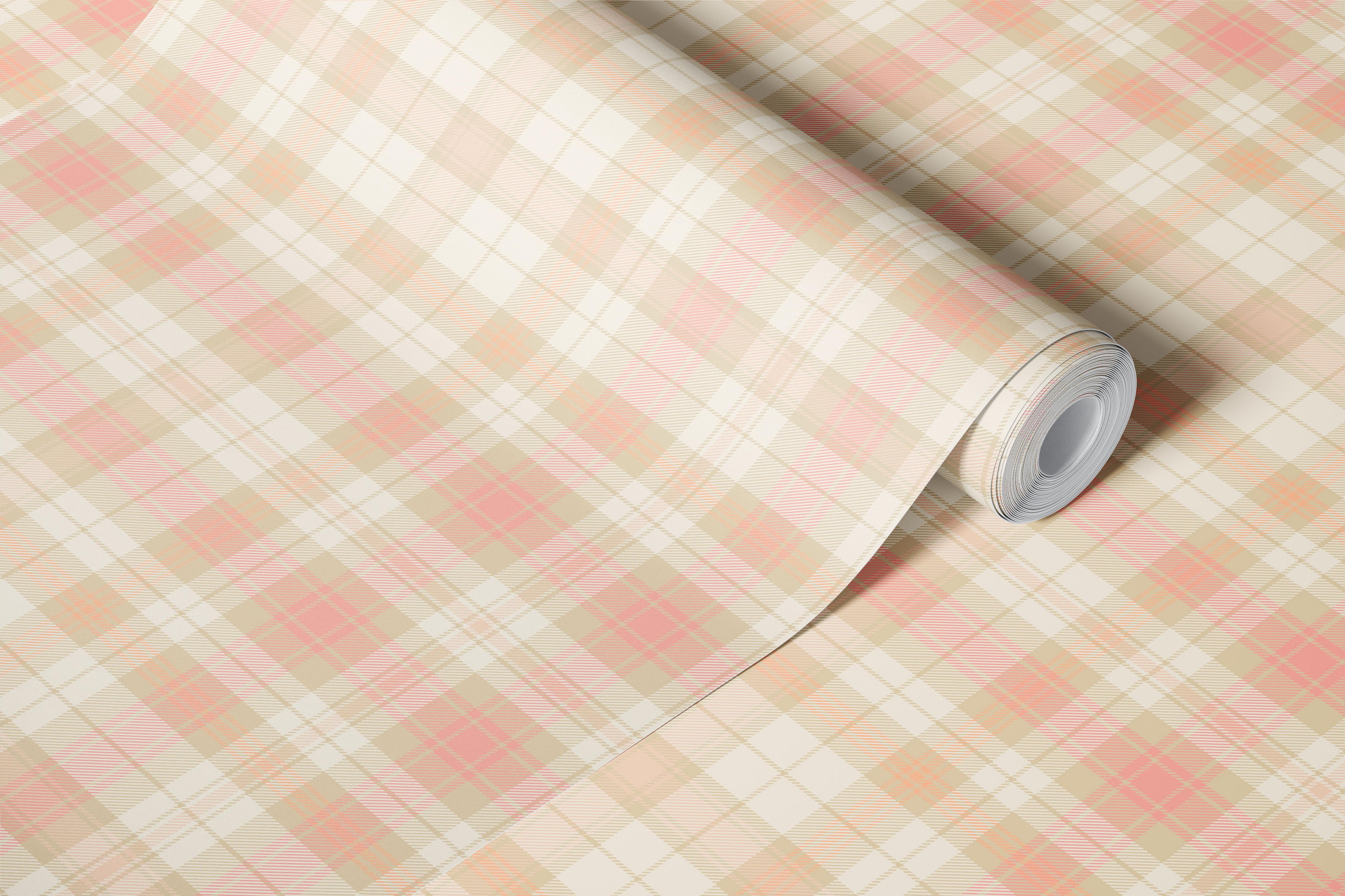 Blush Beige Plaid Check tapete istabā