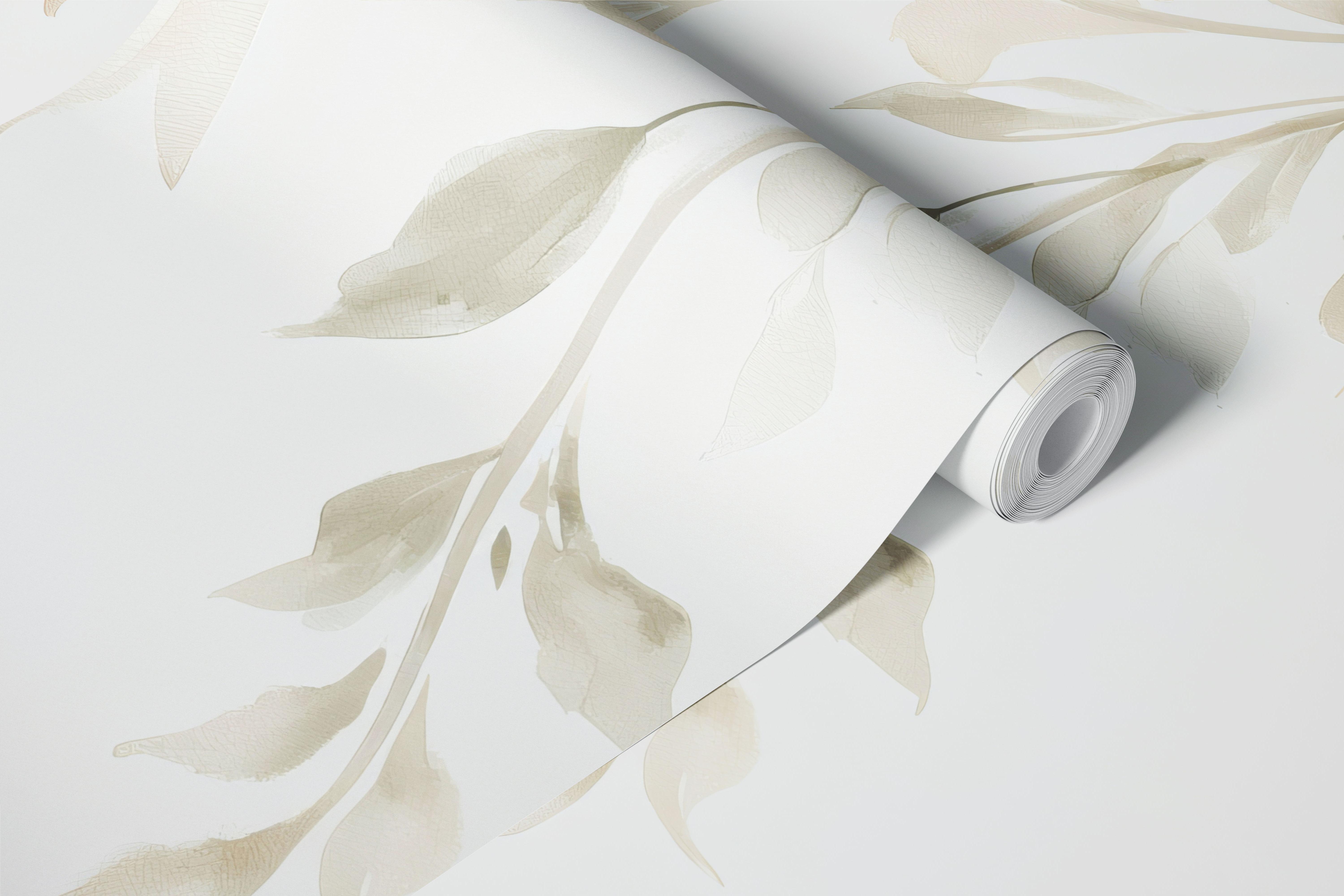 blush kersenbloesem behang in een zachte kamer