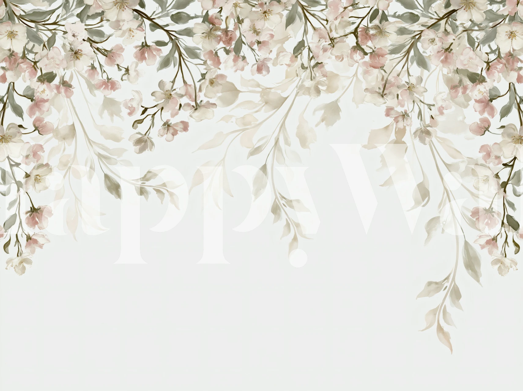 Blush Cherry Blossom wallpaper in a room