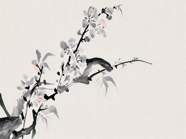 Ink Cherry Blossom Branch
