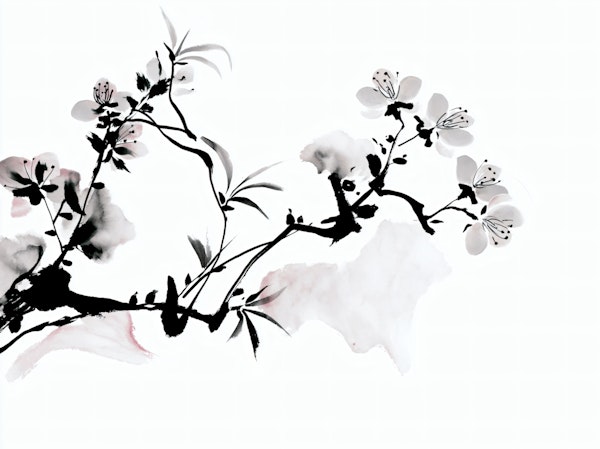 Japanese Ink Flowering Branch