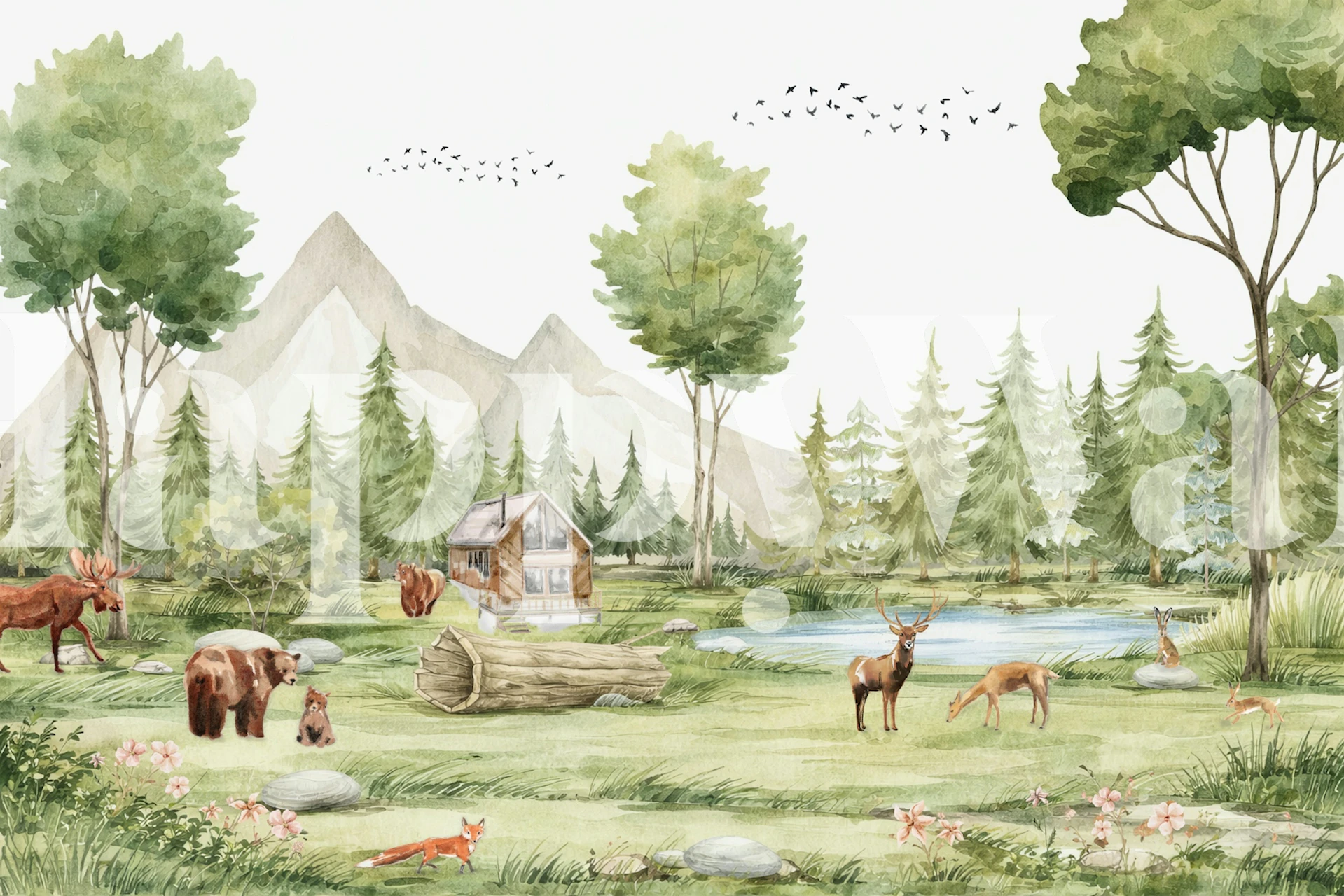 Rustic Cabin by the Lake wallpaper