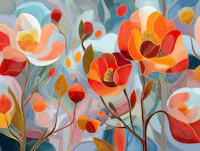 Vibrant Poppy Garden Glow wallpaper