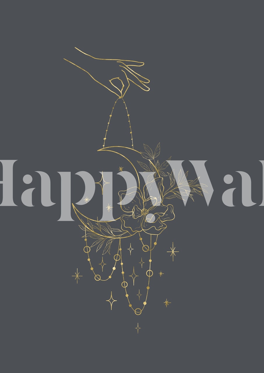 Bohemian Celestial Moon tapet i ett rum