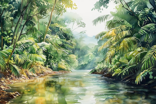 Tropical Palm River Oasis