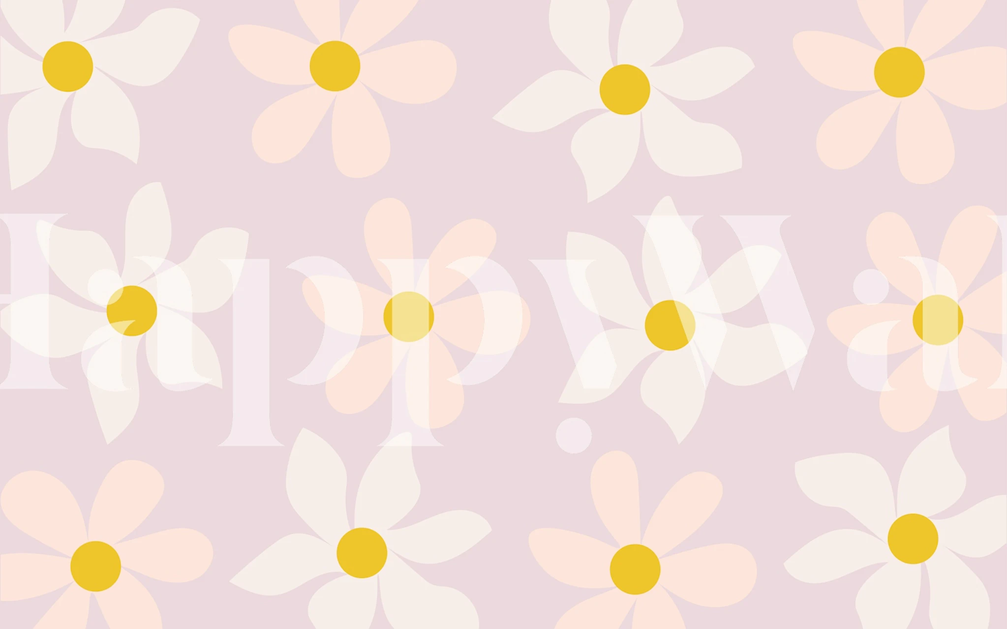 Floral wallpaper design in a room