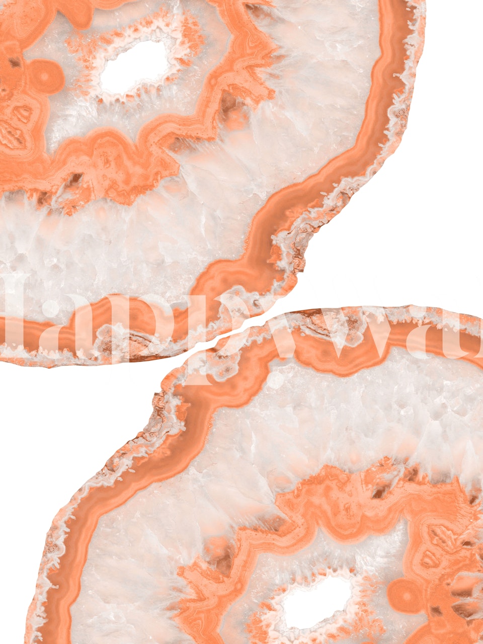 Yin Yang Agate Summer Glam 2 wall mural featuring peach and cream agate patterns