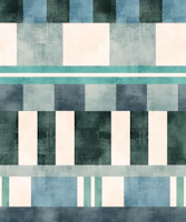 Teal and Blues Geometric Blocks behang