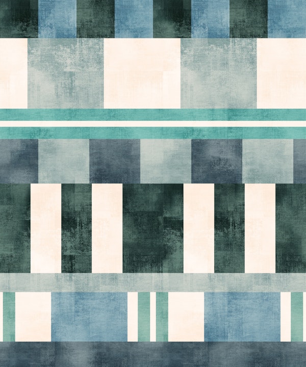 Teal and Blues Geometric Blocks