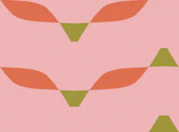 Peach Midcentury Geometric Waves tapete