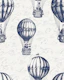 Woodland Friends in Balloons - navy blue