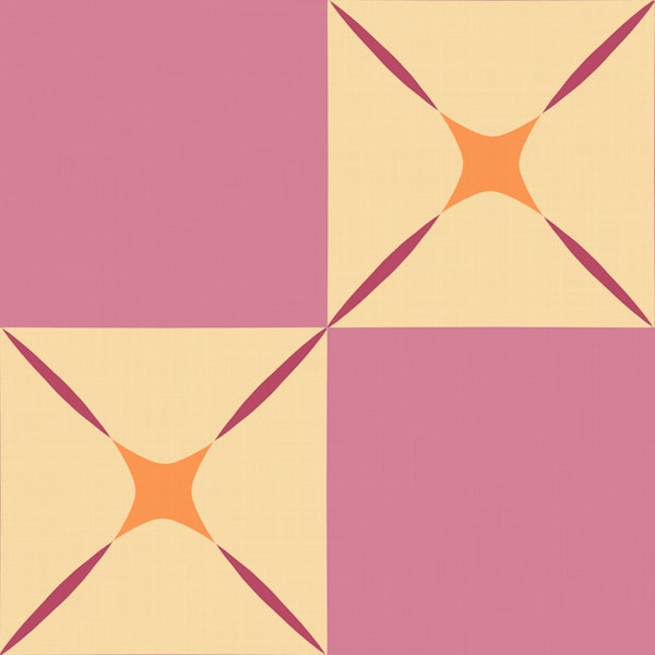 Mid Century Raspberry Cream Blocks