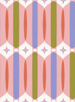 Colourful Mid Century Modern Circus Stripes wallpaper