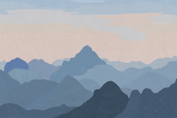 Pastel Sunset over Mountains
