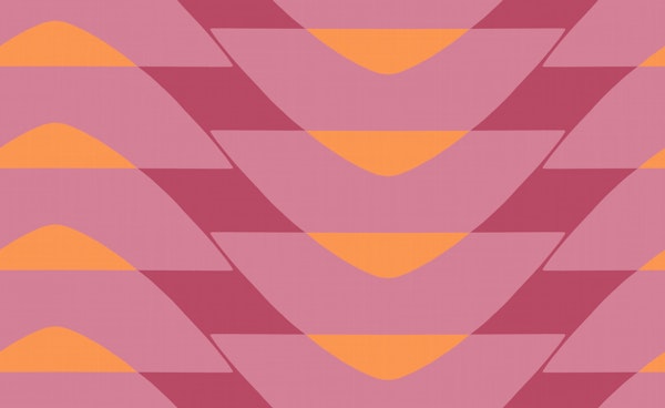Pink Mid Century Chevron Waves