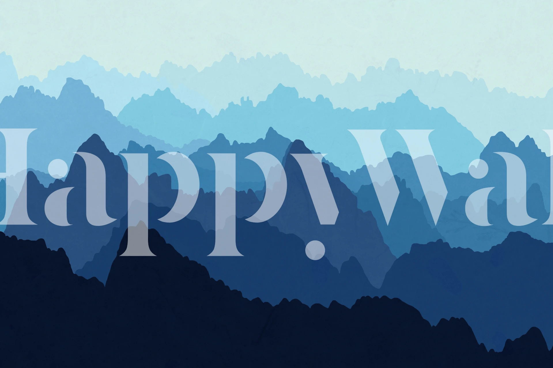 Mountain range silhouette in shades of blue wallpaper