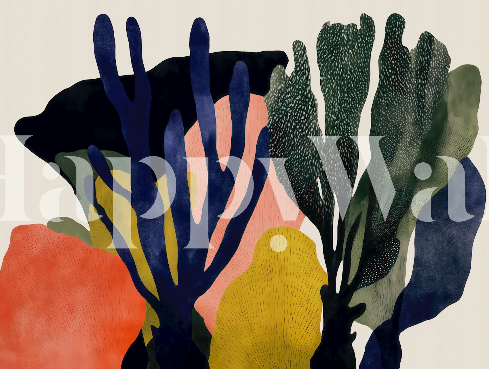 Abstract Seaweed Garden wallpaper