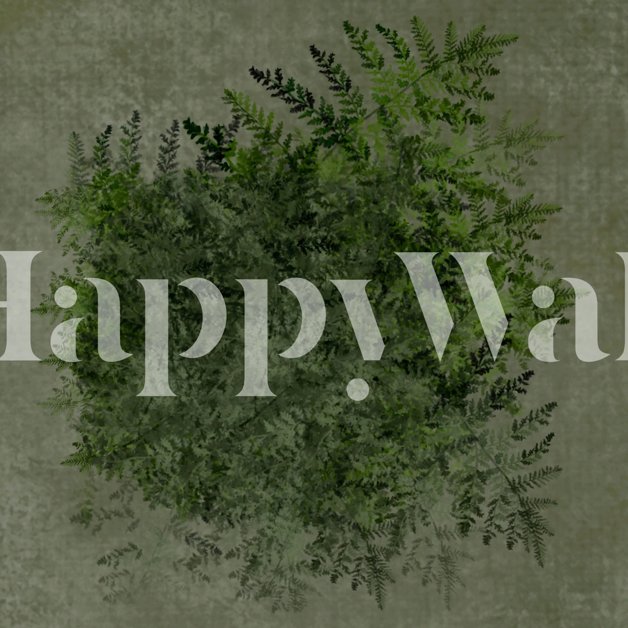 Moody Fern Botanical tapetti huoneessa