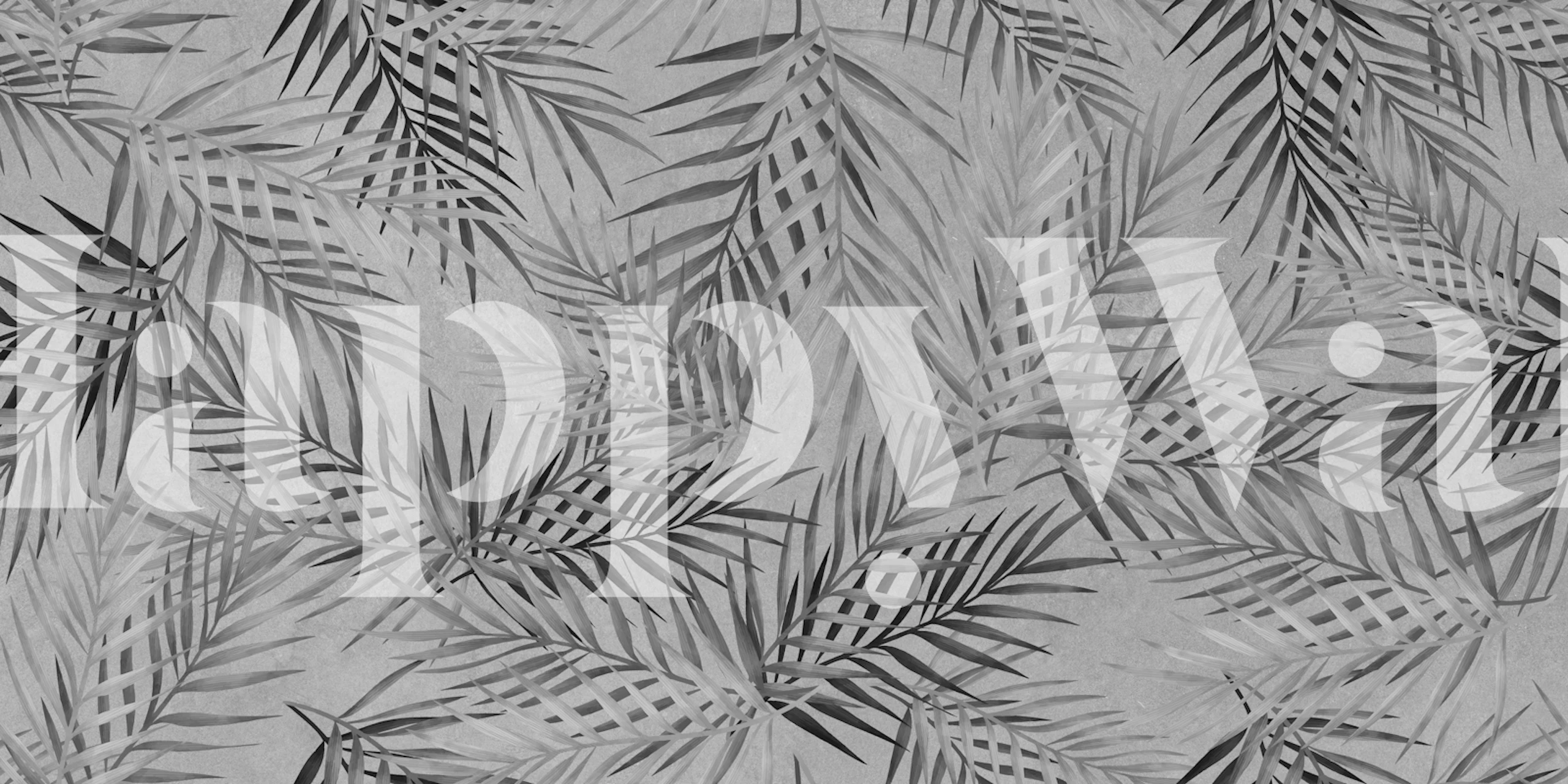 Grey Tropical Palm Leaf papel pintado