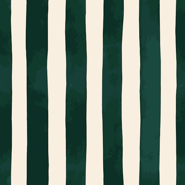 Hand Painted Vertical Stripe Green