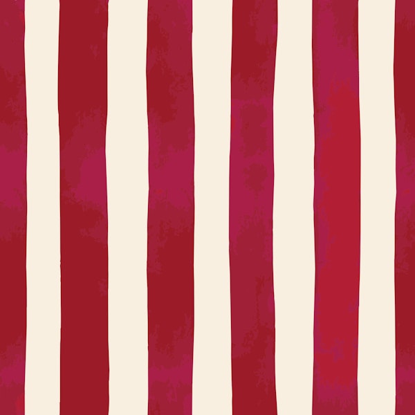 Hand Painted Vertical Stripe Red