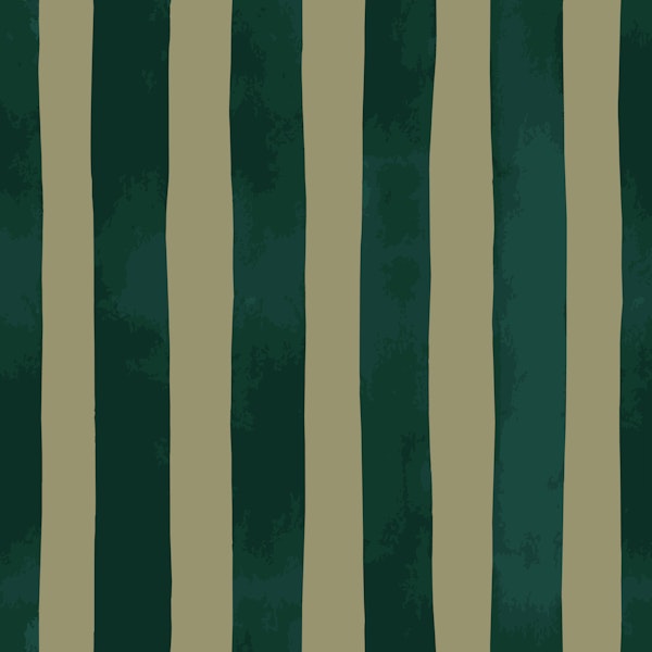 Hand Painted Vertical Stripe Moss Green