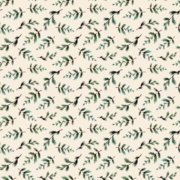 Nordic Winter Pine Forest Beige