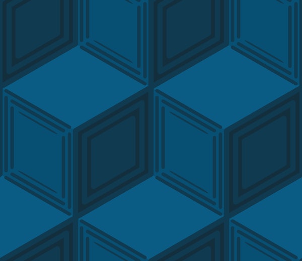 3D Cube grid geometric - Indigo and teal - S
