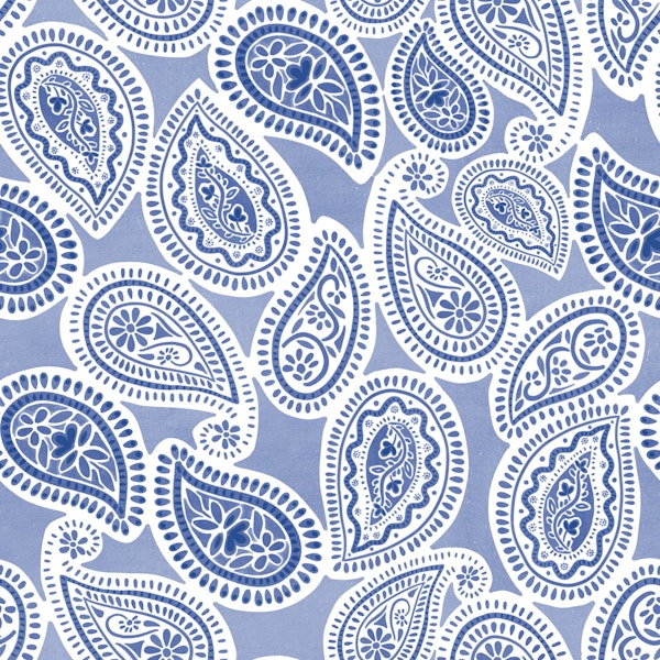 Blue Paisley Garden