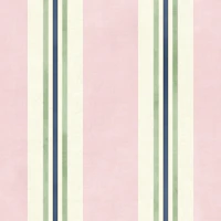 Grandmillennial ticking stripe pink - medium wallpaper