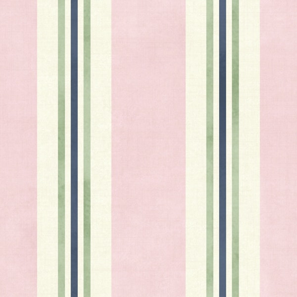 Grandmillennial ticking stripe pink - medium