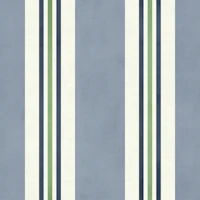 Grandmillennial ticking stripes blue medium wallpaper