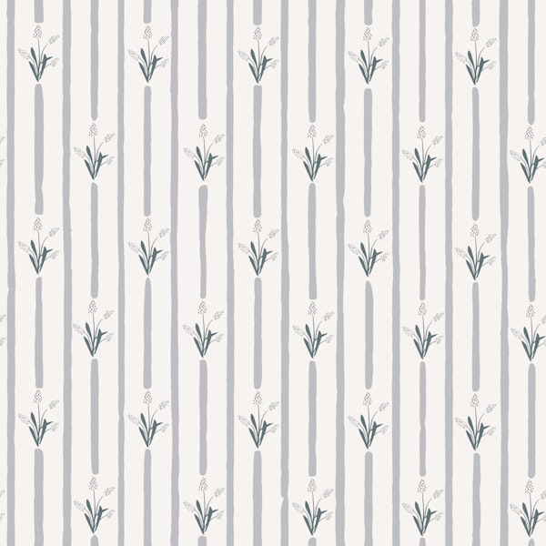Handpainted Blue Gray Vertical Stripes