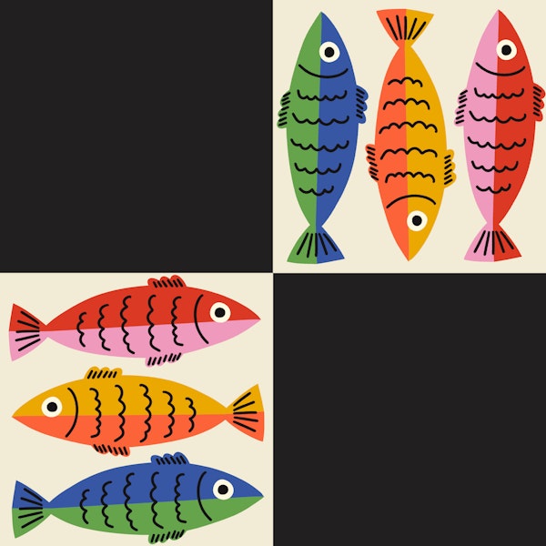 Tropical Fish Plaid Coastal