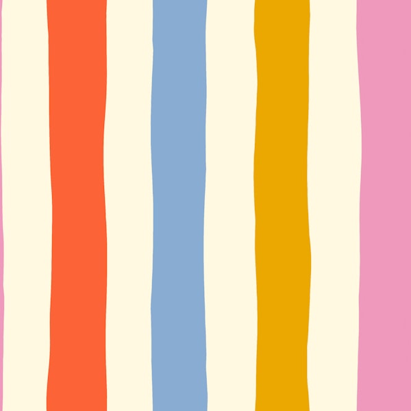 Playful Hand-Painted Stripes Retro Rainbow