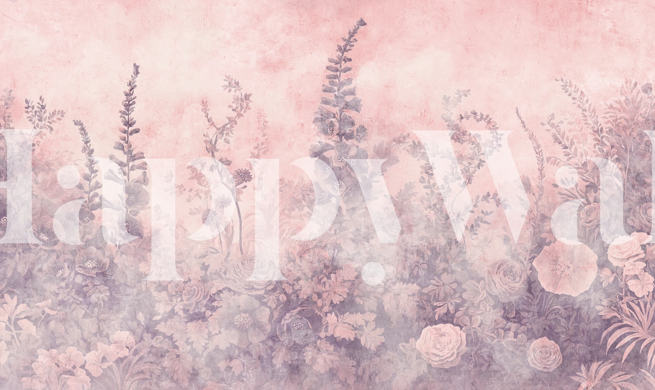 Pink floral wallpaper in a soft bedroom