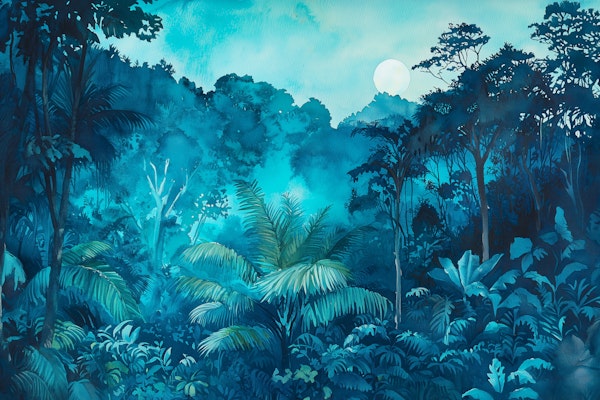 Misty Rainforest Moon