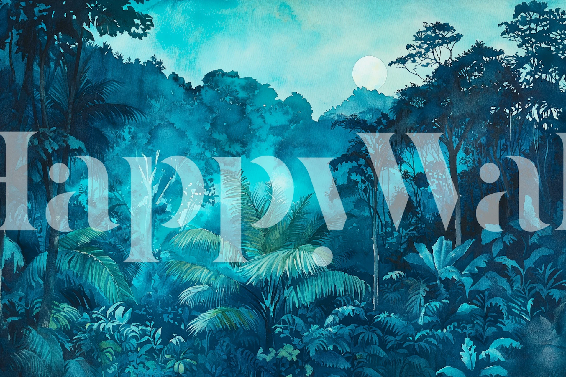 Misty Rainforest Moon wallpaper