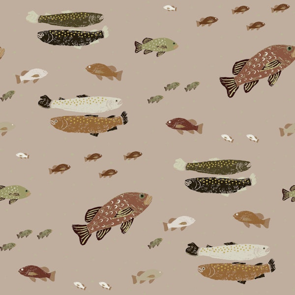 Vintage Lake Fish Swim